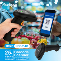 Escáner de Código de Barras Inalámbrico de Largo Alcance con Bluetooth, Lector de Códigos de Barras 1D 2D QR, Escáner Portátil para Inventario y Logística