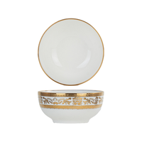 Nouvelle arrivée, service de table en céramique de luxe avec bordure dorée pour la maison, l'hôtel, le mariage, le restaurant