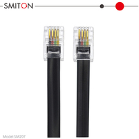 Cable de Conexión Telefónica RJ9 4P-4C de 26AWG, Cable Modular Recto de 4 Núcleos 4P4C