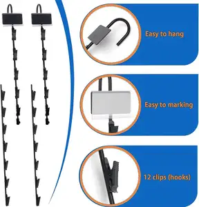 Hookei Display Oem Plastic Hangende Display Metalen Clip Strips Voor Retail Display Met Label Header