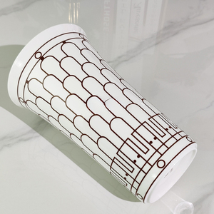 Vase en céramique noir à lignes épurées, décoration créative et simple pour la maison, vase de bureau, artisanat décoratif - Product Image 5