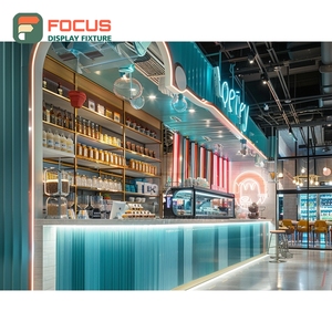 ตู้โชว์กาแฟแบบมืออาชีพ สีขาว สำหรับบริการรับกลับบ้าน ตู้โชว์สินค้าร้านกาแฟ - Product Image 1