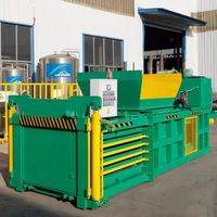 Presse à balles hydraulique horizontale automatique pour déchets de papier, carton et plastique, à double vérin, 110v