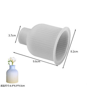 Molde de silicona de resina epoxi con diseño de loto y rayas para portavelas, florero, molde para pasteles, bandeja de almacenamiento DIY para manualidades de yeso y cemento - Product Image 6