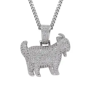 NC-0551 Wholesale Fashionable Jewelry Luxury Necklace Diamond Jewelry Goat Cuban Pendant Necklace For Unisex