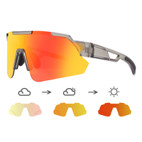 Lunettes de sport demi-cadre pour hommes et femmes, lunettes de soleil photochromiques pour le cyclisme et les activités de plein air