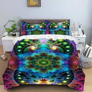 Juego de Funda Nórdica y Cubrecama con Diseños Modernos, Impresión Fluorescente UV, Estilo Bohemio Tibetano, Geométrico - Product Image 5