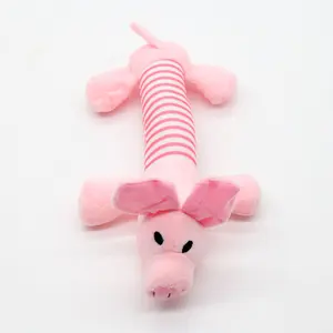 Wholesale Pet Products Pig Elephant Duck Interactive Chew Dog Toys Shape Plush Dog Toy With Rope Pet Dog Squeak Toys