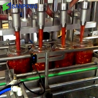 Bouteille personnalisée de sauce tomate, de qualité alimentaire, arrosage portable, machine de remplissage de liquide entièrement automatique, scellage de la pâte