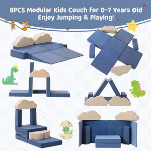 Ensemble de coussins de canapé en mousse pour enfants, forme géométrique, éponge haute élasticité, tissu unisexe, structure de jeu intérieure pour tout-petits - Product Image 3