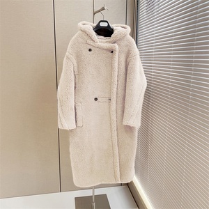 핫 세일 패션 대형 겨울 진짜 양고기 양모 코트 후드 긴 테디 코트 여성 - Product Image 4