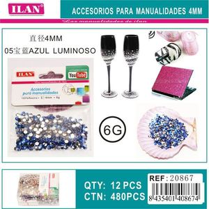 Strass Ilan 4Mm Blu Luminoso Per Artigianato E Decorazioni - Product Image 1