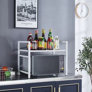 Nhà Máy Giá Boutique đôi lớp có thể điều chỉnh thiết bị nhà bếp gấp kim loại kệ - Product Image 4