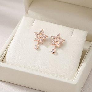 Wholesale Manufacturer <b>Fine</b> <b>Earrings</b> Simple Elegant Style Wholesale Jewelry 18K Solid Rose Gold Real Natural Diamonds <b>Earrings</b> - Product Image 2