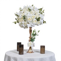 Chandelier en forme de sirène avec boule de fleurs artificielles, ornement floral en soie pour mariage, table, vitrine et décoration de stand