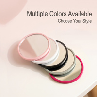 Miroir de poche rond ultra-fin rose pastel HD, personnalisé avec logo OEM, vente en gros directe d'usine, miroir de maquillage portable et fin