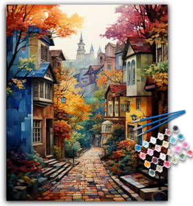 Kit Fai-<span class=keywords><strong>da</strong></span>-Te per Pittura Acrilica Moderna con Numeri, <span class=keywords><strong>Paesaggio</strong></span> <span class=keywords><strong>Invernale</strong></span> con Neve e Fiume, Forma Rettangolare, Ecologico, con Pennelli e Tela - Product Image 3