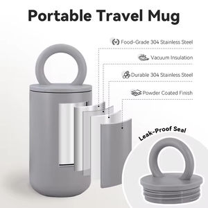 Mug à café en acier inoxydable personnalisé en usine, portable, pour la maison, le bureau, gobelet isotherme à double paroi, tasse de voyage - Product Image 3