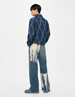 Costume pour femme à motif géométrique, vente en gros, veste en jean pour femme, ensemble en jean