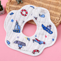 Bavoirs imperméables matelassés à motifs d'animaux de dessin animé pour bébés, nouvelles serviettes absorbantes pour la salive, lingettes à épaules pour nouveau-nés, foulards bandana pour l'alimentation des garçons et des filles