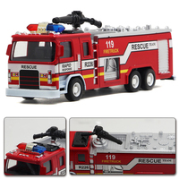 Camion de pompiers de simulation en métal moulé sous pression 1:32, modèle rétractable à rétrofriction, jouet de voiture de secours, cadeau