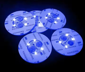 Bar Party Decoration LED Coaster Custom Round Cardboard Illuminated Coasters Bottle Stickers for Drinks