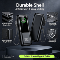 Batterie externe certifiée 3C 100W PD à charge rapide 20000mAh avec câble Type-C intégré, chargeur portable multi-appareils avec écran LED