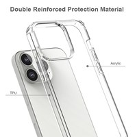 Coque de téléphone hybride transparente en cristal pour iPhone 17 16 15 14 Pro Max X XR