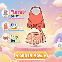 Ensemble bébé personnalisé avec imprimé B12, bretelles réglables, short et haut, en coton élasthanne anti-boulochage, pour filles
