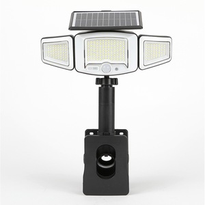 Lampe solaire extérieure à trois têtes à fixation par pince, étanche, avec détecteur de mouvement, pour jardin, cour - Product Image 2