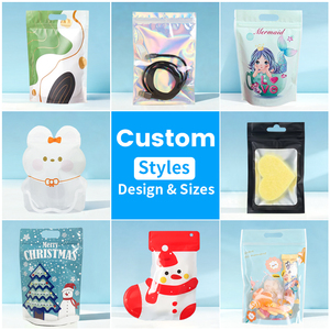 Custom Small Holographic Resealable Zipper Plastic Aluminum Foil Laminated Packing <strong>Pouch</strong> Bag Ziplock Mylar Bags with Window - Product Image 2