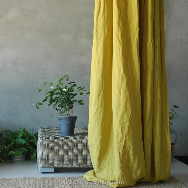 Cortinas de lino y lino francés para ventanas, cortinas térmicas listas para sala de estar, para invierno