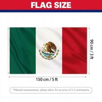 Drapeau mexicain personnalisé 3x5 pieds en polyester pour la fête de l'Indépendance, décorations patriotiques