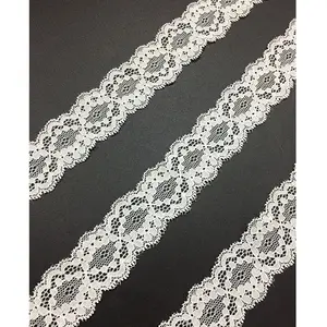 wholesale 1.4 inch lingeries elastic spandex nylon lace trim for dress border 3.5cm