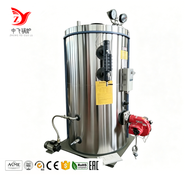 Certificated Three Pass Water Tube Small Size Steam Capacity 500 700 1000 KG/h Natural Gas LHG Diesel Oil Fired Steam Generator