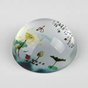 80mm Kuppel-Papiergewicht K9 Grad Kristallglas Papiergewicht individuelles Bilddesign Kristallglas Papiergewicht