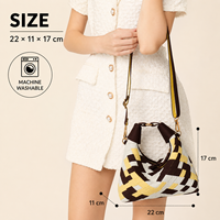 Sac à bandoulière hobo en tricot géométrique personnalisé pour femme, avec fermeture éclair unique, sac à main réglable en bandoulière, fournisseur d'usine OEM ODM
