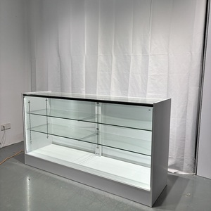 HIKUYA Fabrieks Prijs Volledig Glazen Displaykast Kassa met Gehard Glas & MDF Wit Eco-vriendelijk Modern Design - Product Image 1