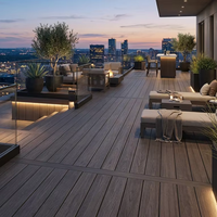 Revêtement de terrasse en composite bois-plastique (WPC) de haute résistance, certifié CE, résistant aux UV, imperméable, extérieur, solide, bicolore