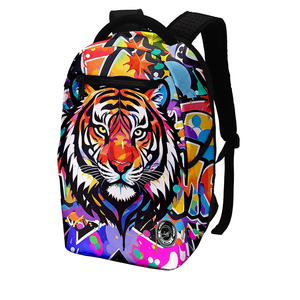 <span class=keywords><strong>Tiger</strong></span> graffiti PVC Ba lô cho trẻ em phim hoạt hình động vật in thiết kế mỏng với dây kéo đóng cửa cho đi xe đạp đi lại thể thao giản dị - Product Image 3