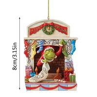 Vente chaude Drôle Poupées Vertes Décor De Noël Plat Acrylique Suspendu Grinches Ornements pour Arbre