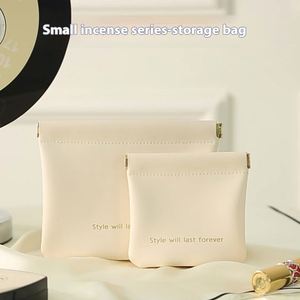 Portable Data <b>Cable</b> Sorting <b>Bag</b> Automatic Closing Storage Travel Living Room Lipstick Cosmetic Charger <b>Bag</b> PU Material - Product Image 2