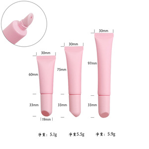 Tube de gloss à lèvres rose vide, 5,1 g, 5,5 g, 5,9 g, recyclable, impression de logo personnalisée, tubes en plastique - Product Image 2