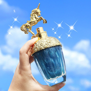 Flacon vaporisateur de parfum arabe de haute qualité de 80 ml, atomiseur rond en verre, ornement de parfum en forme de couronne - Product Image 1