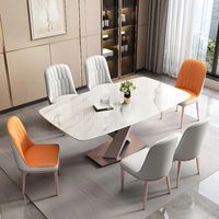Ensemble table et chaises de salle à manger de luxe moderne pour 6 personnes, ensemble table et chaises de différentes couleurs pour la salle à manger