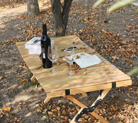 Table de pique-nique extérieure pliante en gros Table multifonctionnelle en bois pour rouleaux d'oeufs Table de camping de haute qualité