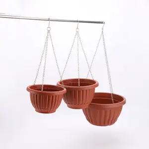 Runder Kunststoff-Blumentopf Wand Garten korb Topf Outdoor Indoor Hanging Plant Pot