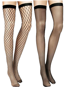 <span class=keywords><strong>Collant</strong></span> résille sexy pour femme, bas cuissard à grandes mailles, avec bande adhésive en silicone, noir, vente en gros - Product Image 1