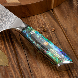 Couteau <span class=keywords><strong>de</strong></span> <span class=keywords><strong>boucher</strong></span> professionnel Bull Nose <span class=keywords><strong>Pro</strong></span>, 9 pouces, acier au carbone, acier Damas japonais, manche en résine - Product Image 4