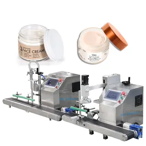 Herstellungspreis Gesichts-Körpercreme Hautpflege Kosmetik-Glasflasche kleine halbautomatische Abfüllmaschine Verschlussmaschine